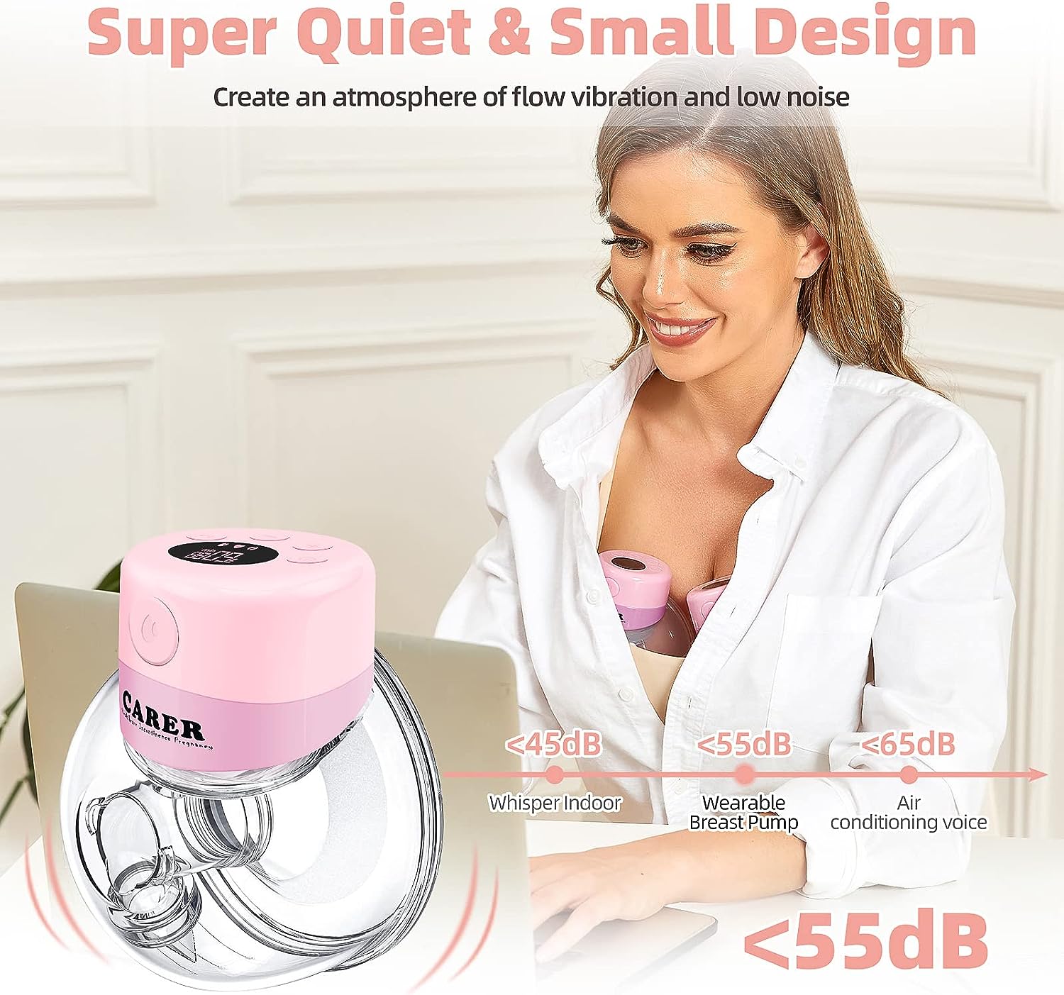  Wearable Breast Pump, Electric Hands Free Breast Pump