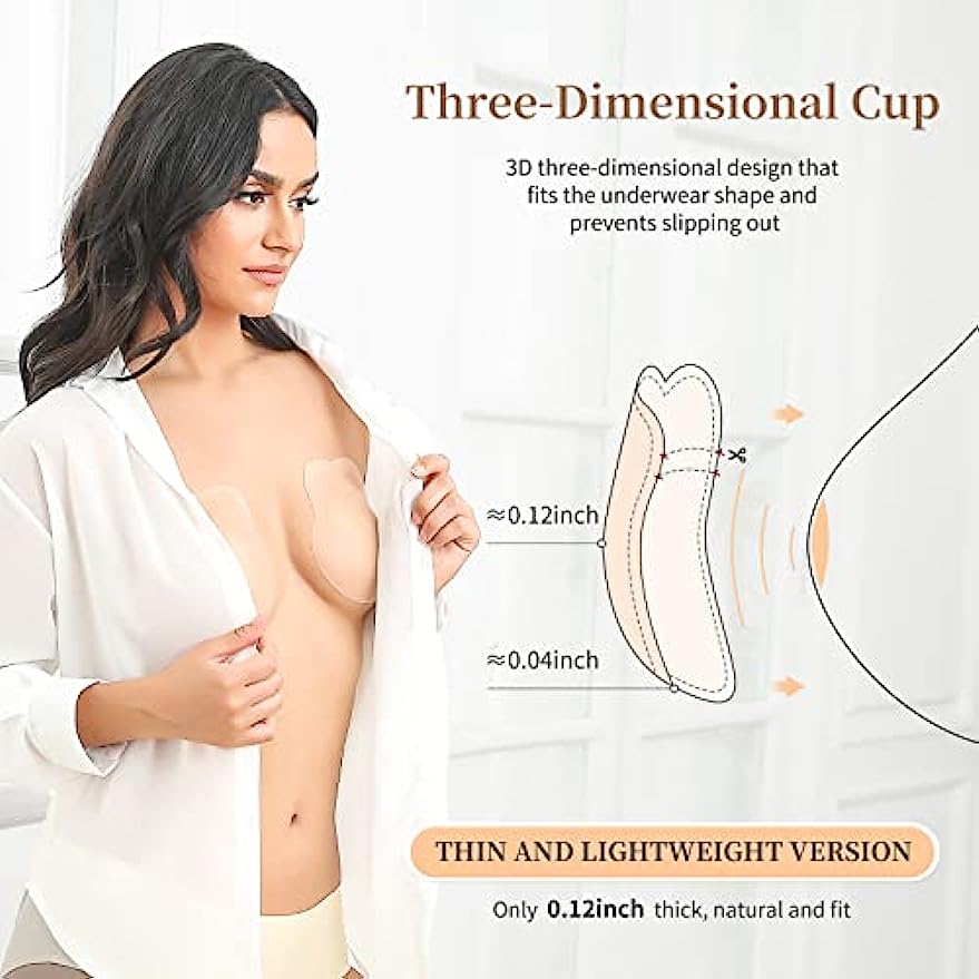 Silicone Nipple Covers Adhesive Bra Invisible Strapless Sticky Bra Petals  Breast Lift Pasties for Women Light Nude