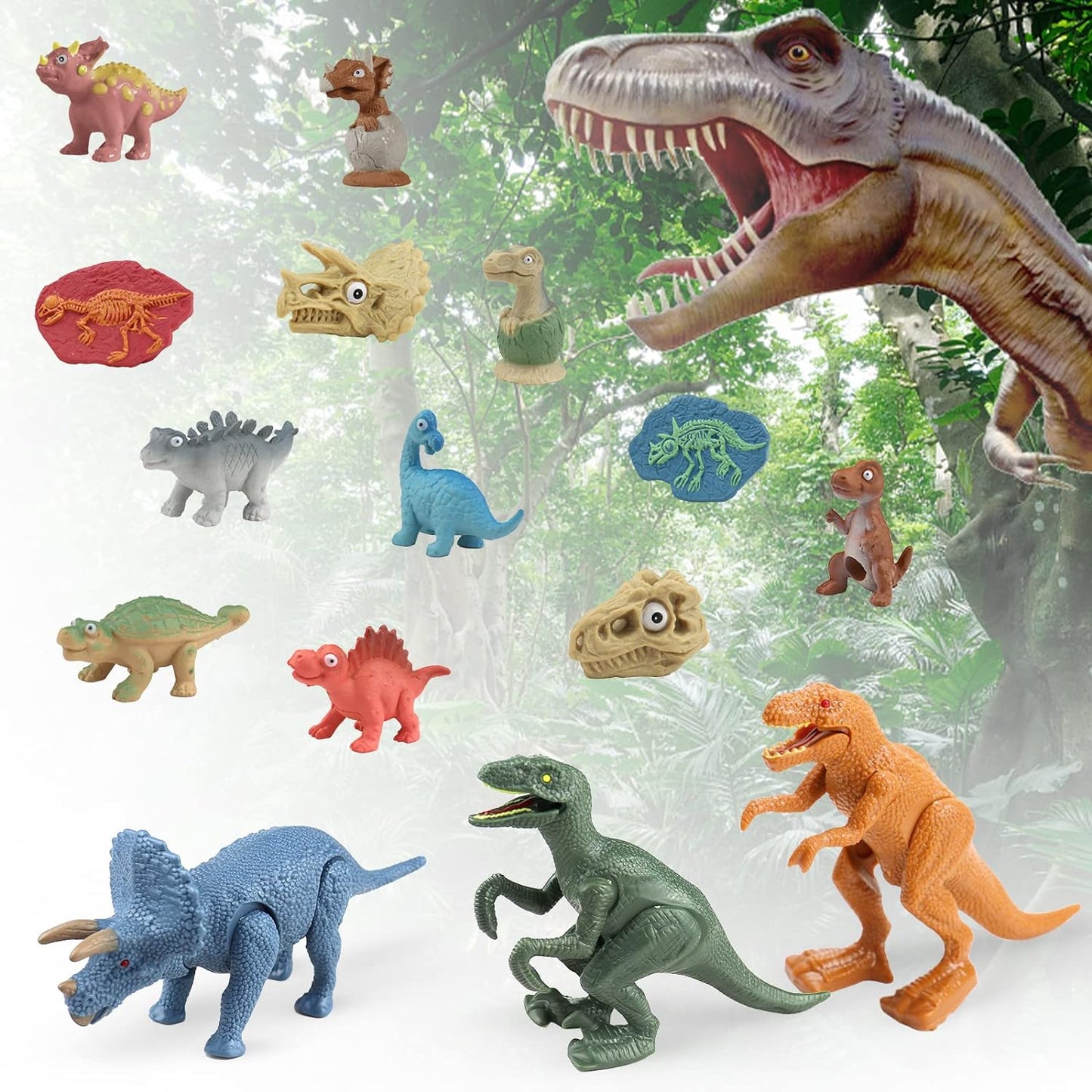 Easter Dinosaur Eggs Toys for Kids, Dinosaur Figures Reusable Dinosaur Fossils Surprise Egg Educational Toy Girls Boys Birthday Gifts Dinosaur Collection Toy for Kids 3 4 5 6 7 8 9 10+ Year Old