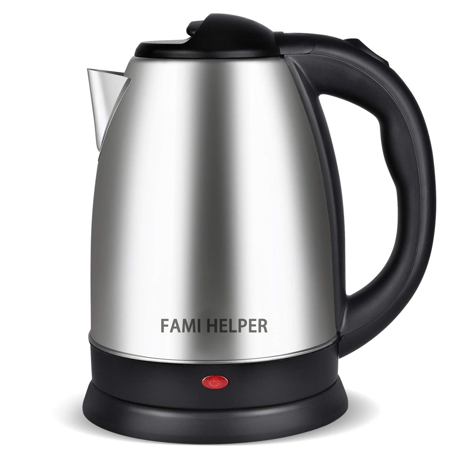 FAMI HELPER 1.7L Stainless Steel Electric Kettle, Hot Water Boiler, Automatic Shut Off & Boil-Dry Protection, 1000W Fast Boil