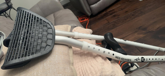 MED REHABS Ultra Crutches for Adults with Ergonomic Handgrips & Plush Saddle - Adjustable Height, Ventilated Saddle, Reduces Pain & Discomfort, Perfect for Post-Surgery & Long Term Disability