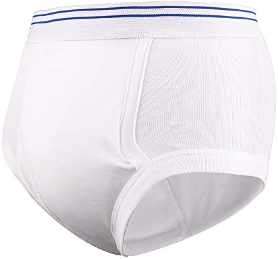 CYEVA Incontinence diapers, Men's Incontinence Underwear, Washable Urinary Incontinence Protective Underwear Surgical Recovery Reusable Incontinence Briefs for Prostate Surgery (White, XX-Large)