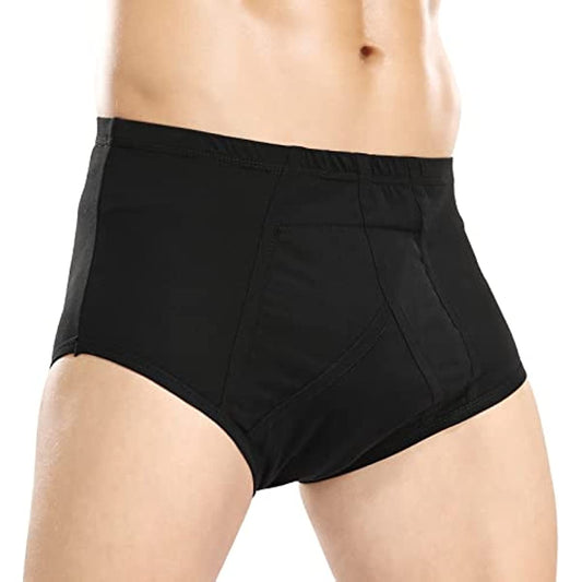 Inkontinenz Unterwäsche für Männer Inkontinenz Slips Pants Baumwolle mit saugfähigem Pad 1 Packungen