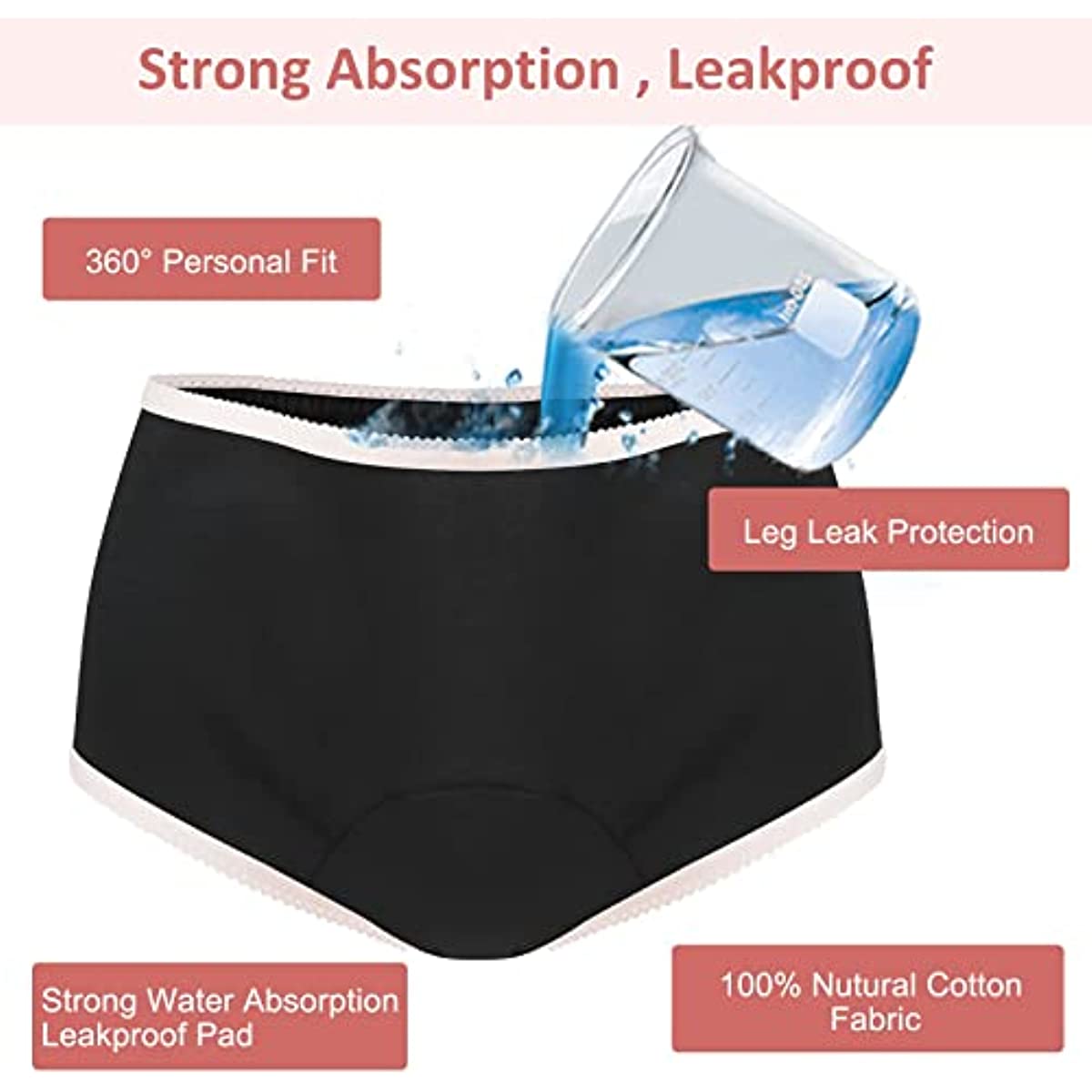 Wearever Women's Incontinence Underwear Reusable Bladder Control Panties  for Feminine Care, 3-Pack - Walmart.com