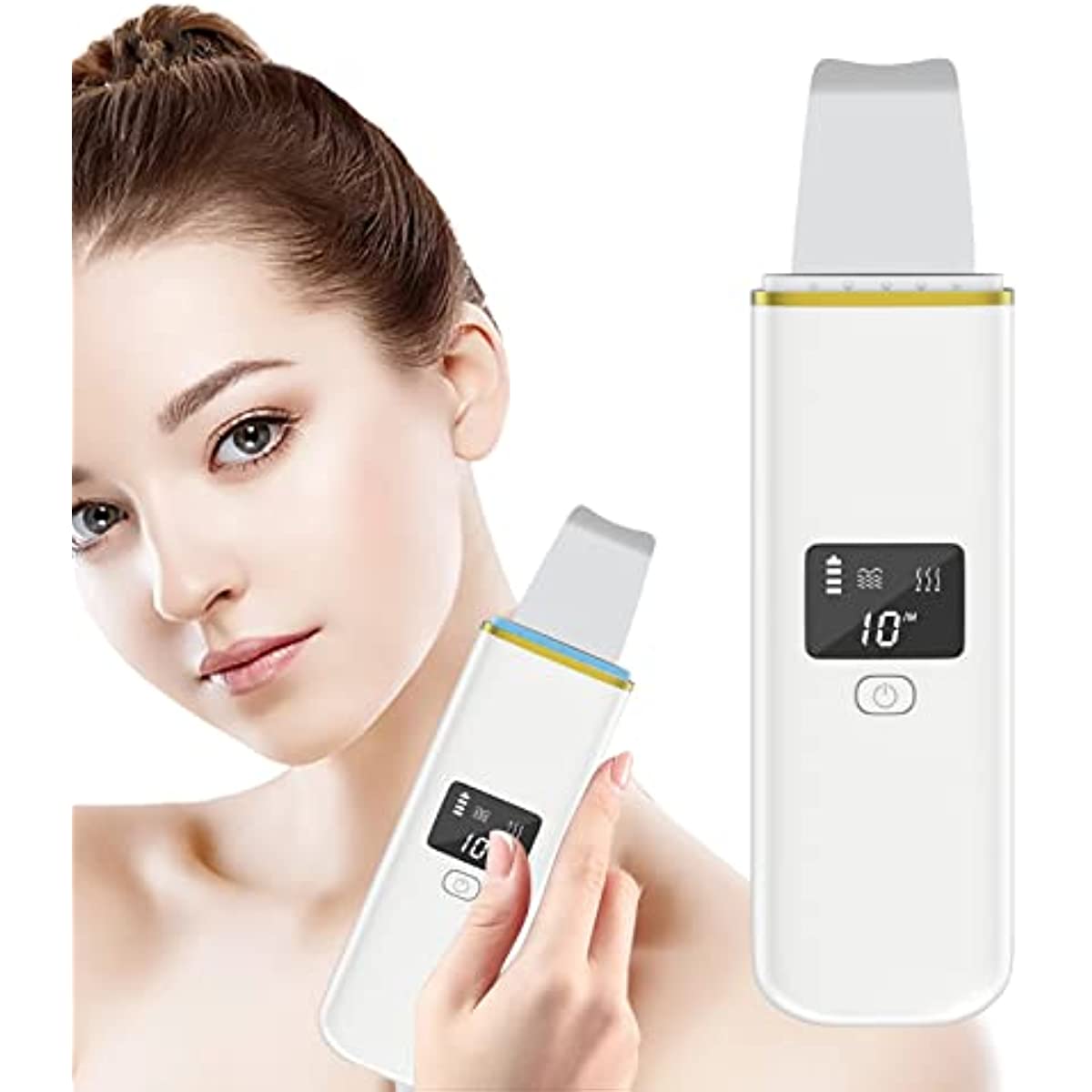 Ultrasonic Skin Scrubber, Electric Face Spatula with 4 Modes, Facial Blackhead Removal Pores Cleaner